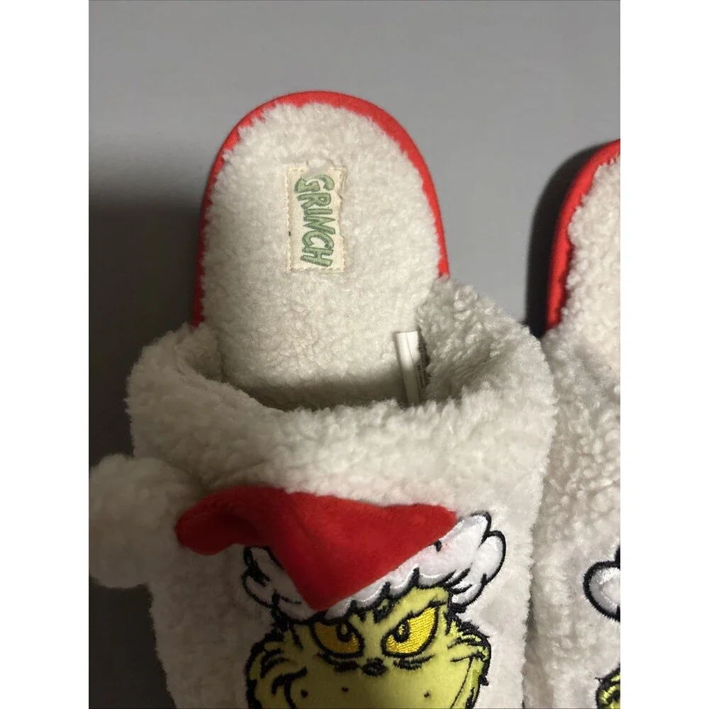 Dr. Seuss Grinch Christmas Scuff Slippers Kids Boys Or  Girls Size 2-3